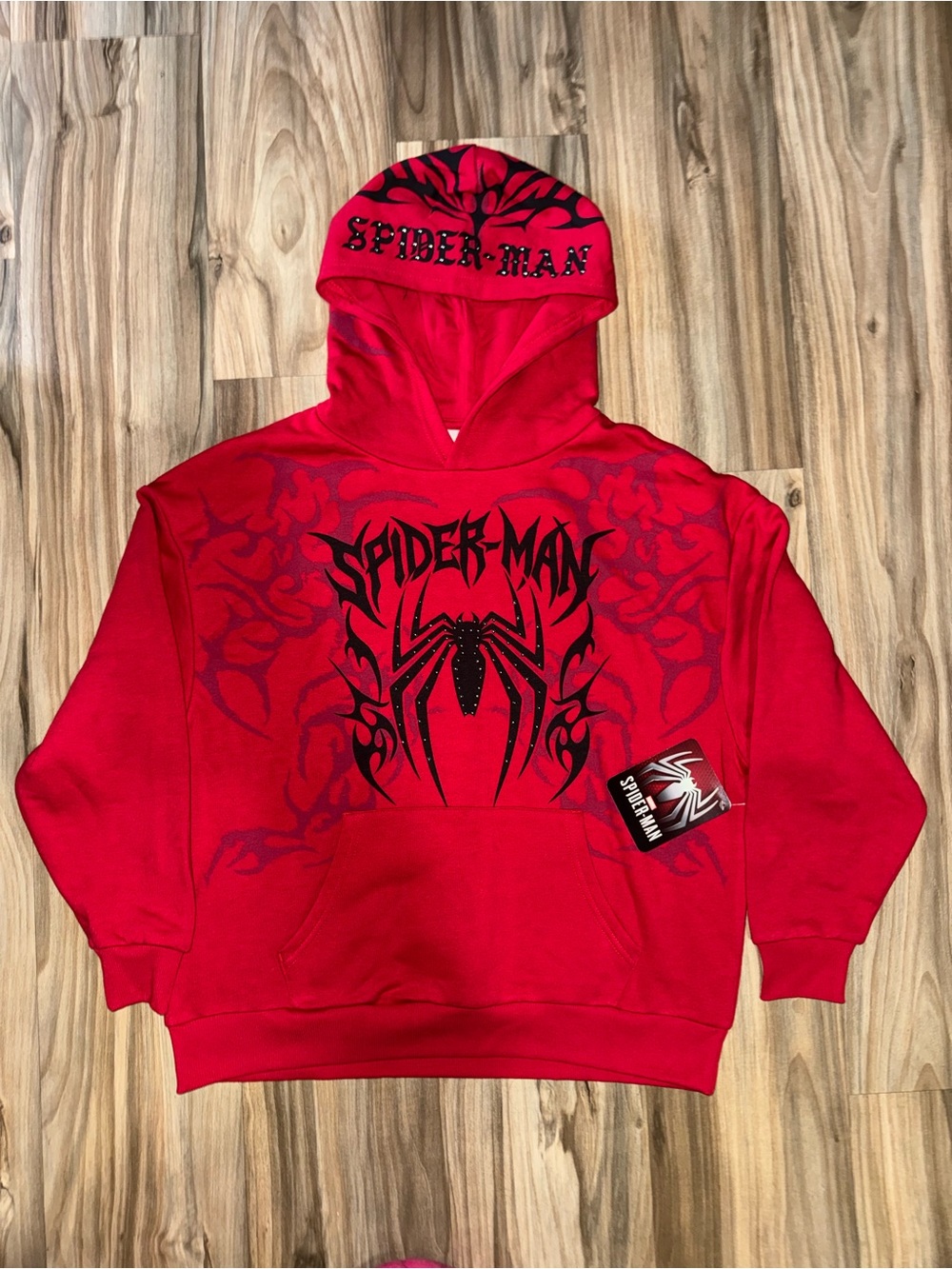 Spiderman Red and Black Zip-Up Style Hoodie